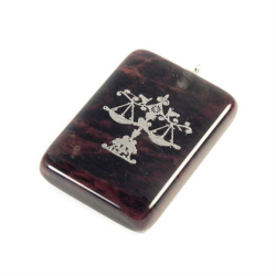 Кулон зодиак "Багет" обсидиан