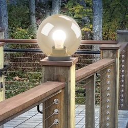 Садово-парковый светильник ЭРА НТУ 01-60-203 шар золотистый на опору / кронштейн IP44 Е27 max60Вт d200mm | Садово-парковые светильники