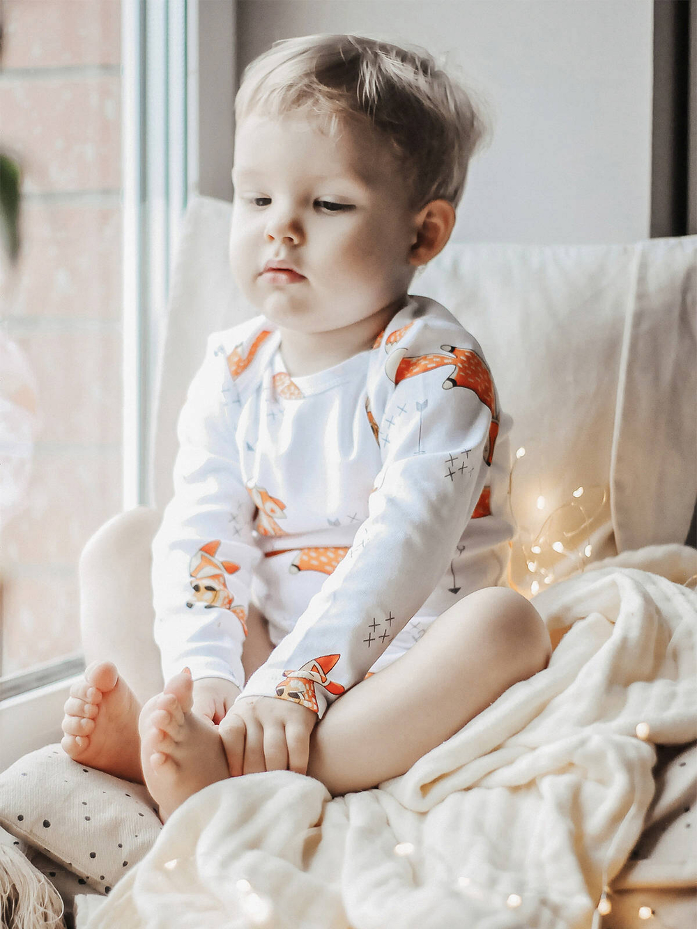 Боди Mjölk Лисички с длинным рукавом, уценка