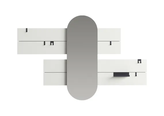 Вешалка Stripe L горизонтальная с зеркалом 60*160 см (белый)