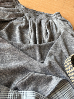 Палаццо + лонг+ кушак / меланж серый