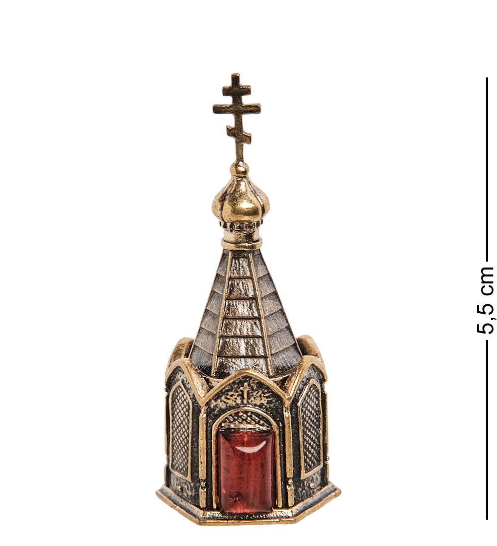 AM-1138 Наперсток «Часовня с магнитом» (латунь, янтарь)