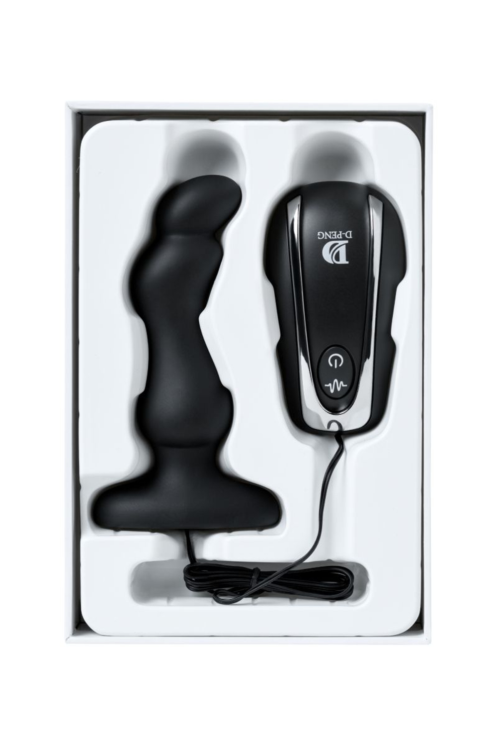 Чёрная анальная втулка G Point D-PENG с пультом - 12,3 см. (Цвет: черный)