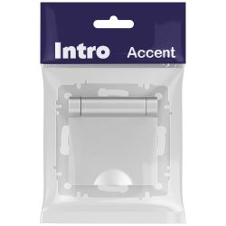 Розетка Intro Accent 6-203-03 2P+E Schuko с крышкой 16А-250В IP20 СУ AL/CU алюминий | Intro