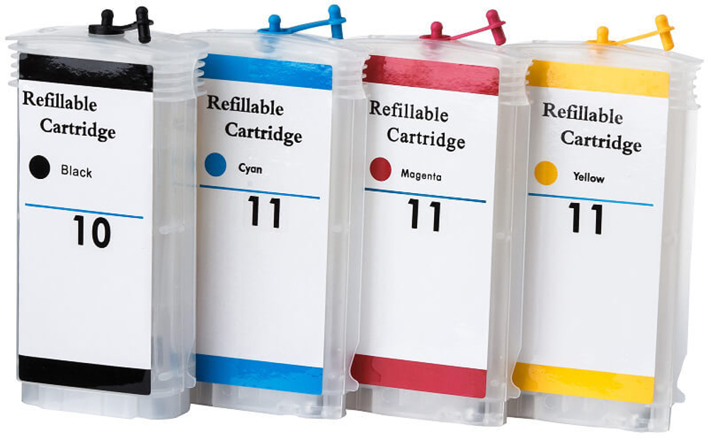 Перезаправляемые картриджи HP DesignJet 500, 500 plus (HP 82), комплект 4 штуки.