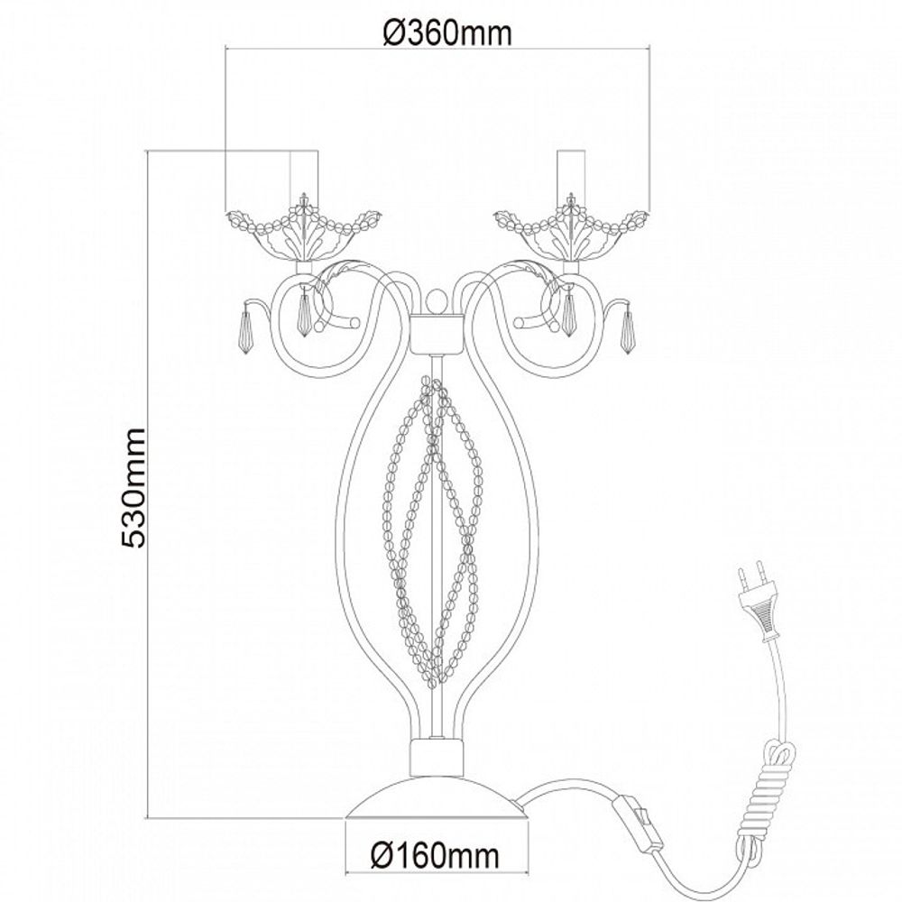 Настольная лампа декоративная Chiaro Валенсия 3 299032203