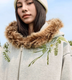 Худи HARSHandCRUEL "Flowers" Fur Hoodie