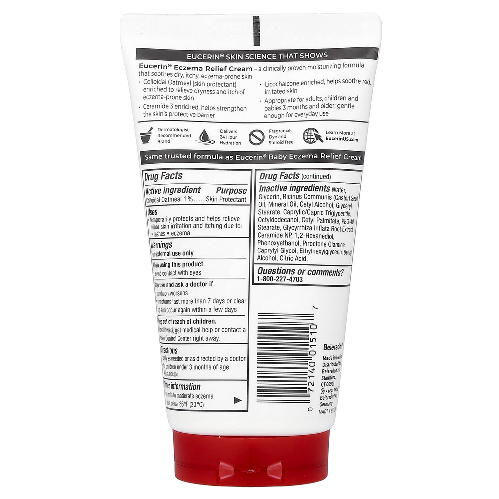 Eucerin, Крем от экземы, без отдушек, 141 г (5 унций)