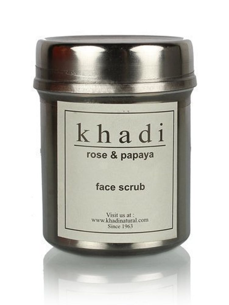 Скраб для лица Khadi Rose + Papaya, роза+папайя, увлажняет, питает, омолаживает кожу, 50 гр.