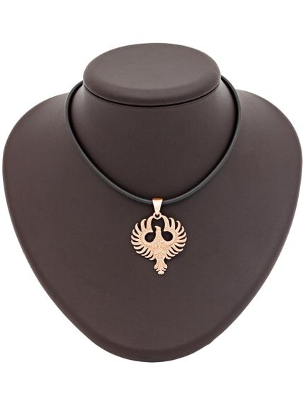 Подвеска «Феникс» из красного золота на постаменте