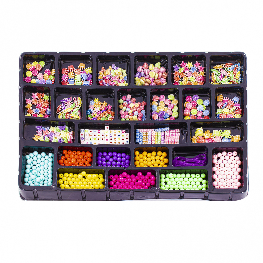 Набор для создания украшений-бусины Alingar, 465х335х40мм,"Jewelry 2", 12 вид. бус., подвес, 2х1,2 м леска, карт. уп.