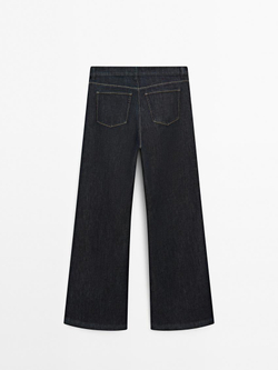 Massimo Dutti Расклешенные джинсы с завязками, темно-серый