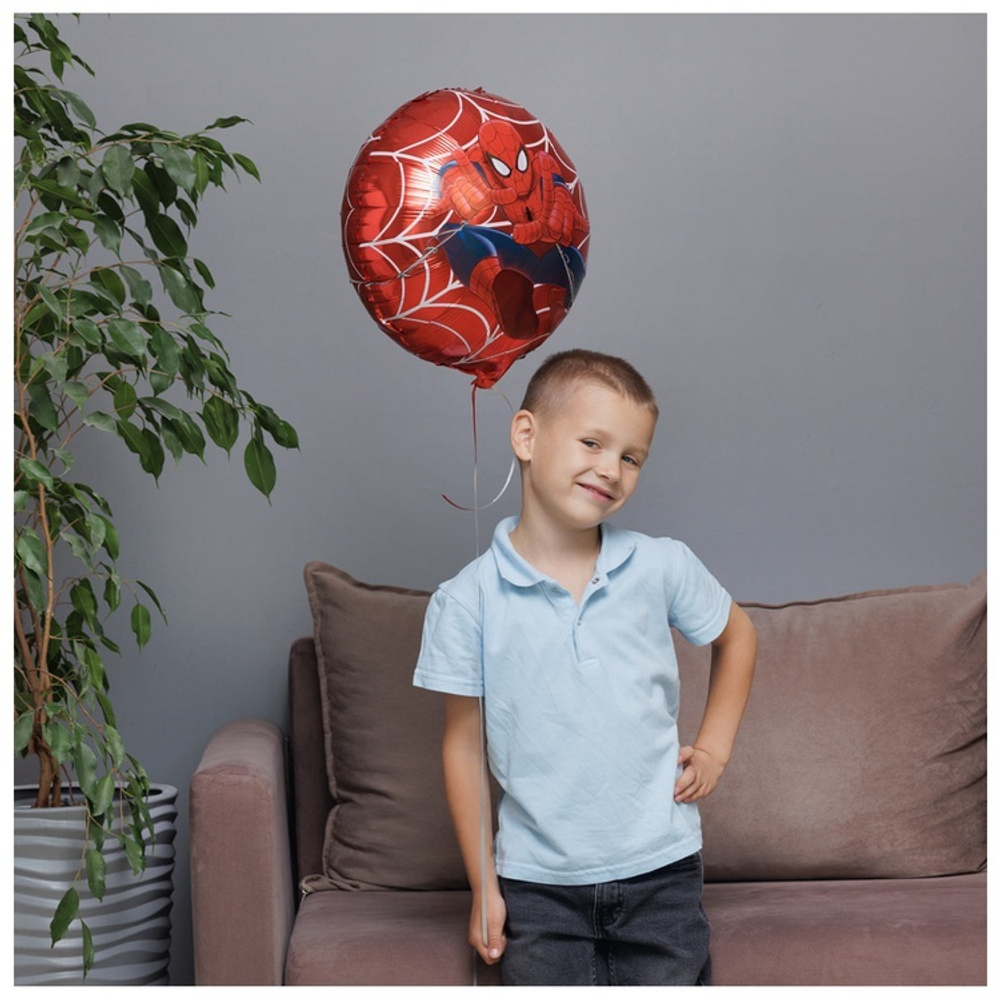 Фольгированный шар «Летящий Человек-паук», 46 см