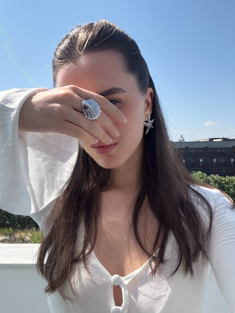 Кольцо Seashell silver