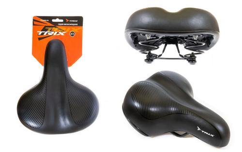 Седло TRIX комфорт 250x210 мм, пружинное, черное (20)