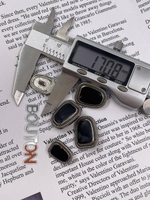 Пуговицы серебряные с черной эмалью Винтаж