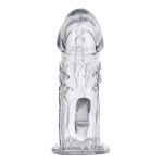 Прозрачная гелевая насадка 13см с клиторальным отростком ToyFa Basic 818016-1