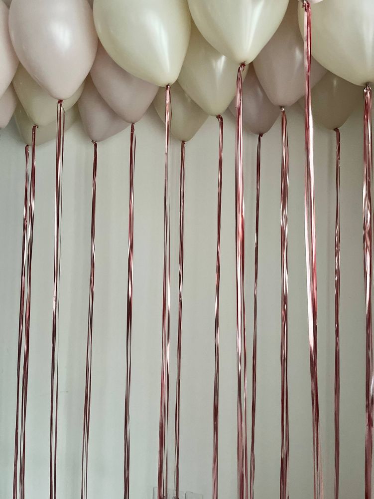 Воздушные гелиевые шарики под потолок с дождиком №4409