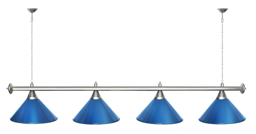 Лампа STARTBILLIARDS 4 пл. (плафоны зеленые,штанга зеленая,фурнитура золото)