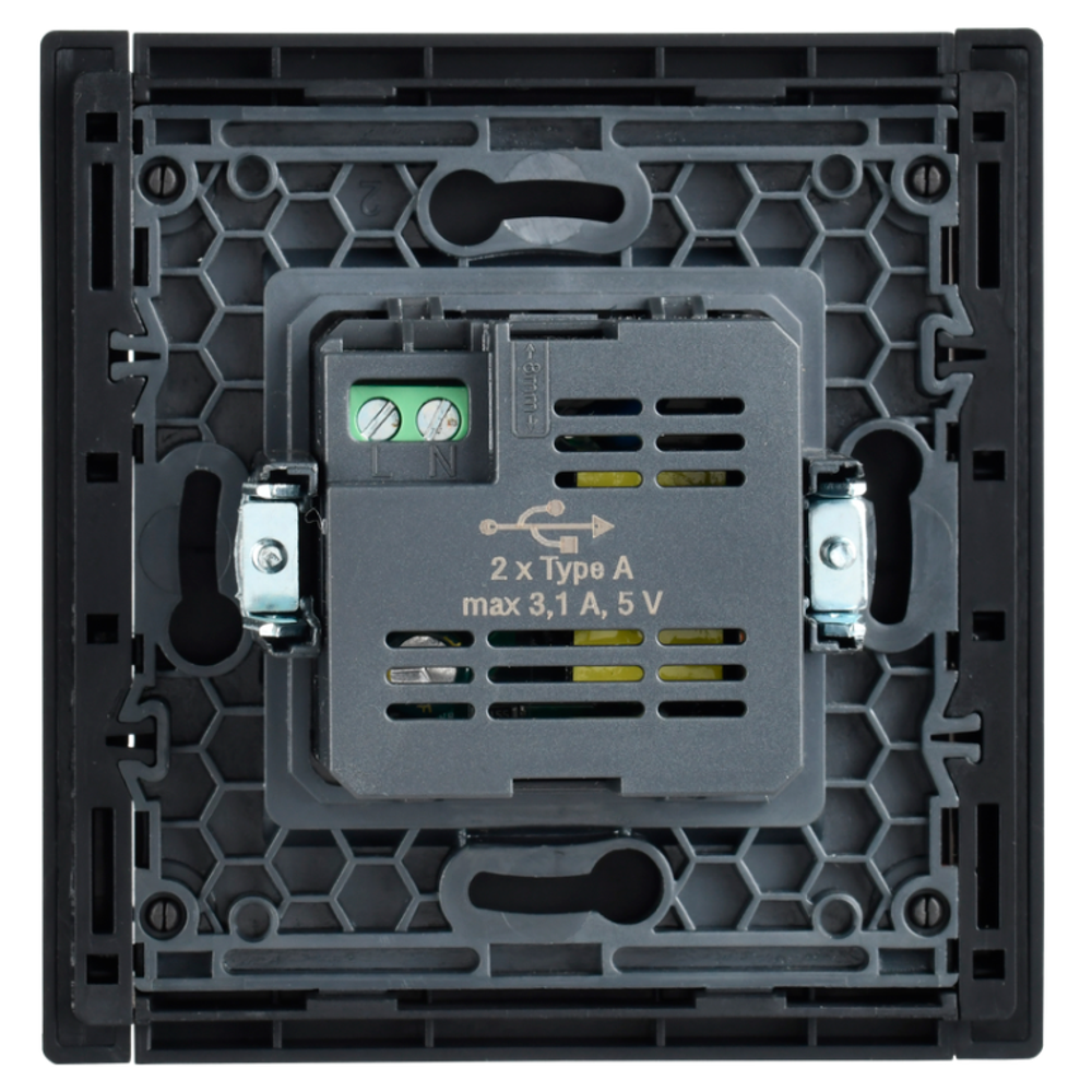 FORTE&PIANO Розетка USB A+A 3,1А FP549 сталь IEK