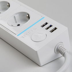 Розеточный блок + USB Werkel WL20-04-03 (белый)