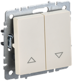 BRITE Выключатель жалюзи 10А ВС10-1-5-БрКр бежевый IEK