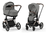 Коляска Cybex Priam IV Rosegold complete Cloud G Fog Grey Base G 3 в 1 Mirage Grey