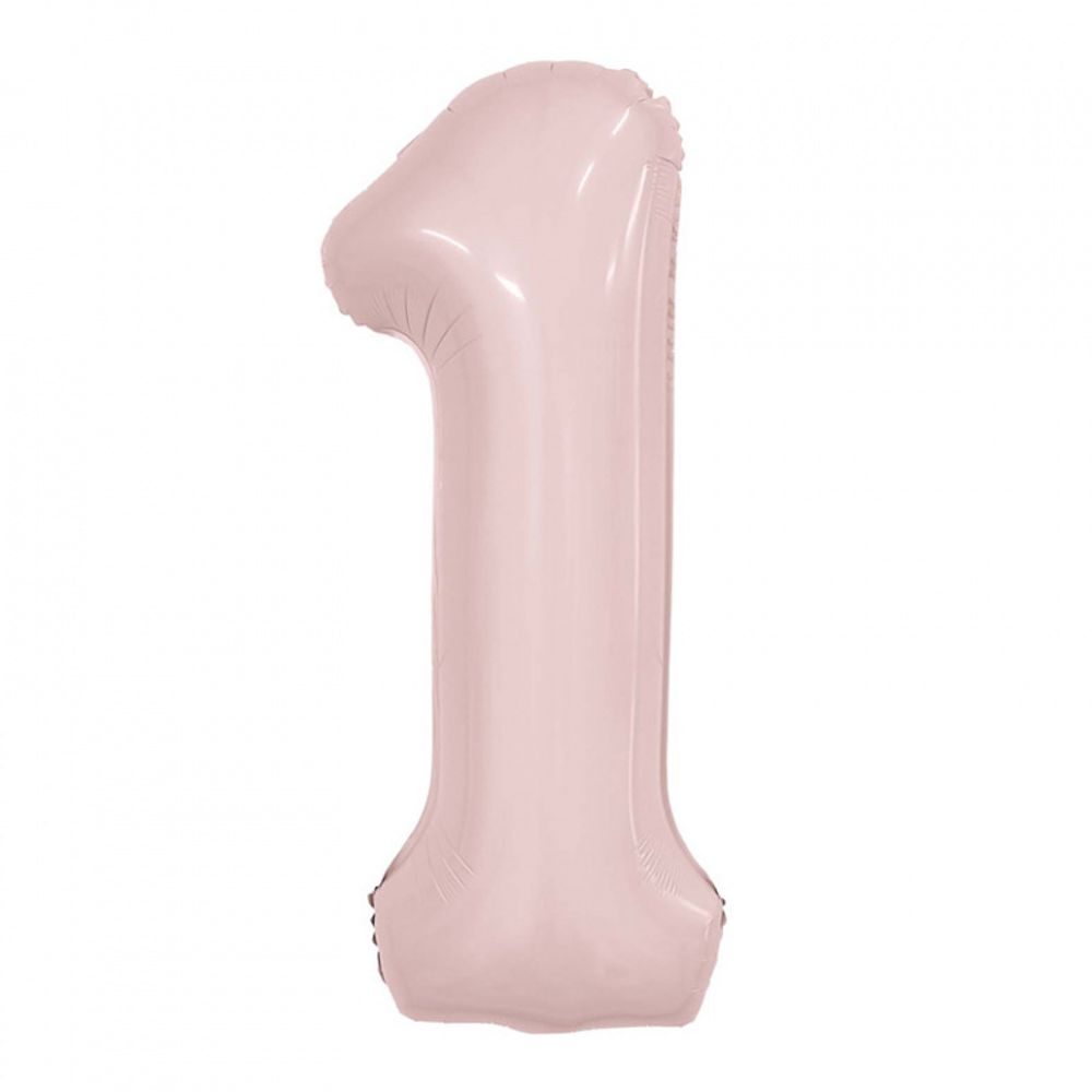 Agura Шар 40'' / 102 см "Цифра 1" Slim Пыльная роза (БГ-60) 