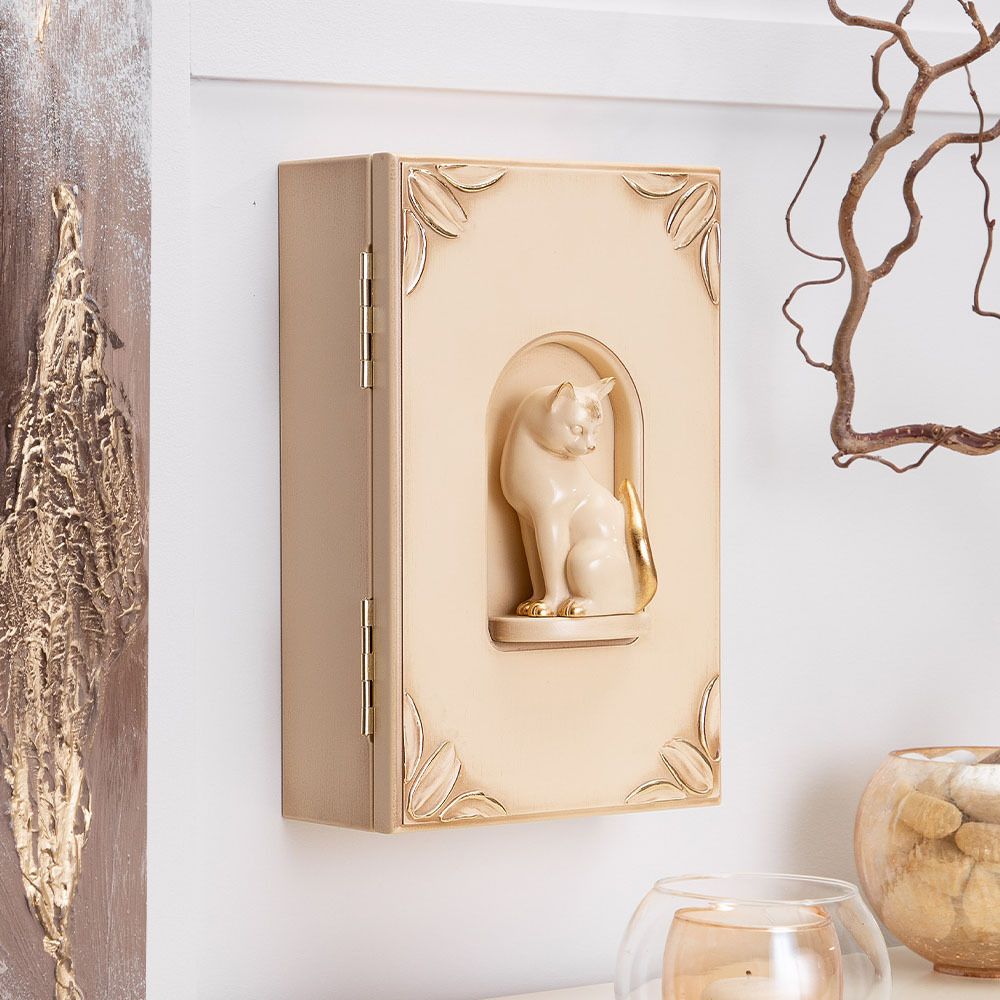 Полка - ключница Кошка Грация Айвори