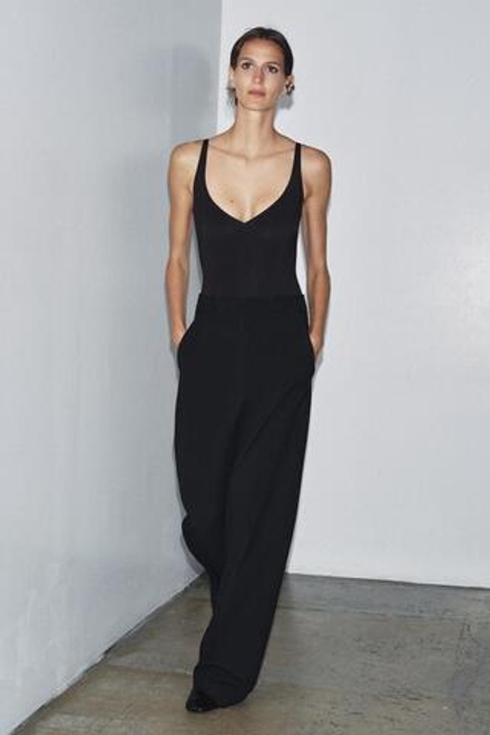ZARA БРЮКИ С ВЫСОКОЙ ПОСАДКОЙ — ZW COLLECTION, ЧЕРНЫЙ