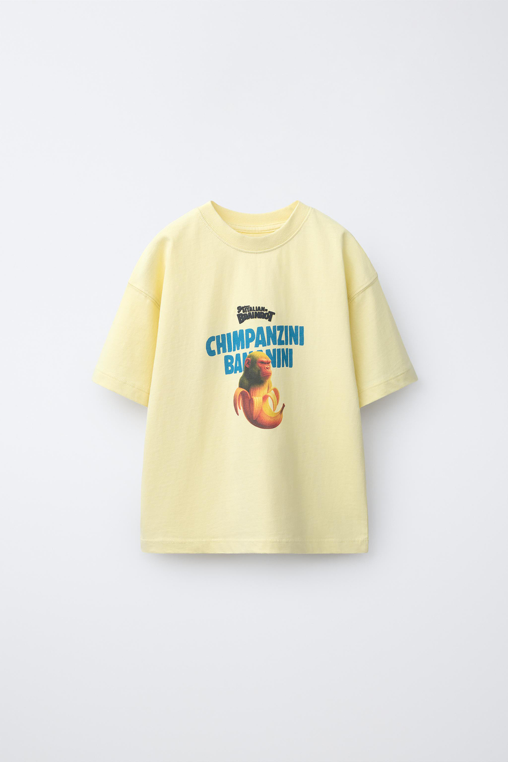 ZARA ФУТБОЛКА С ПРИНТОМ SIX SEVEN SKIFIDOL ITALIAN BRAINROT™, ЖЕЛТЫЙ