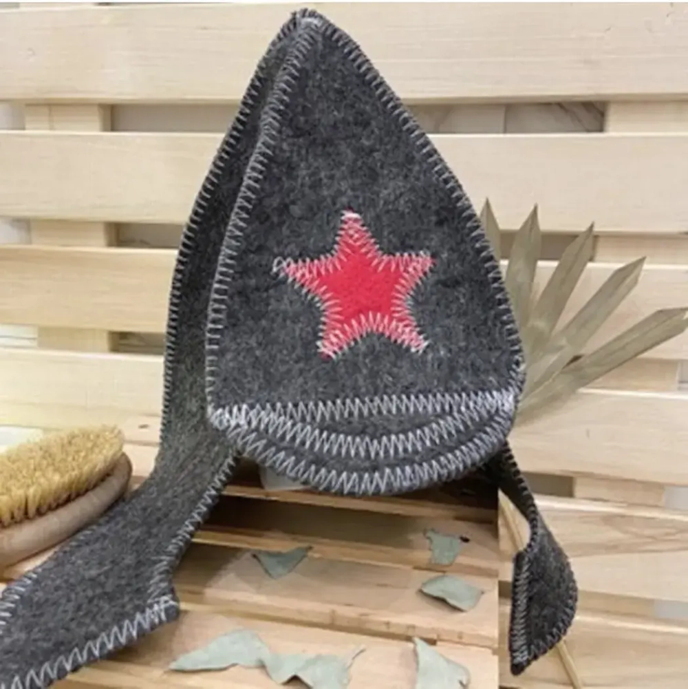 Шапка банная классическая «Буденовка», цвет серый, (без упаковки)