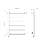 Полотенцесушитель MIXLINE VEGA  60х40 (кноп выключатель, 222 Вт, 6 перекладин, правый) электрический