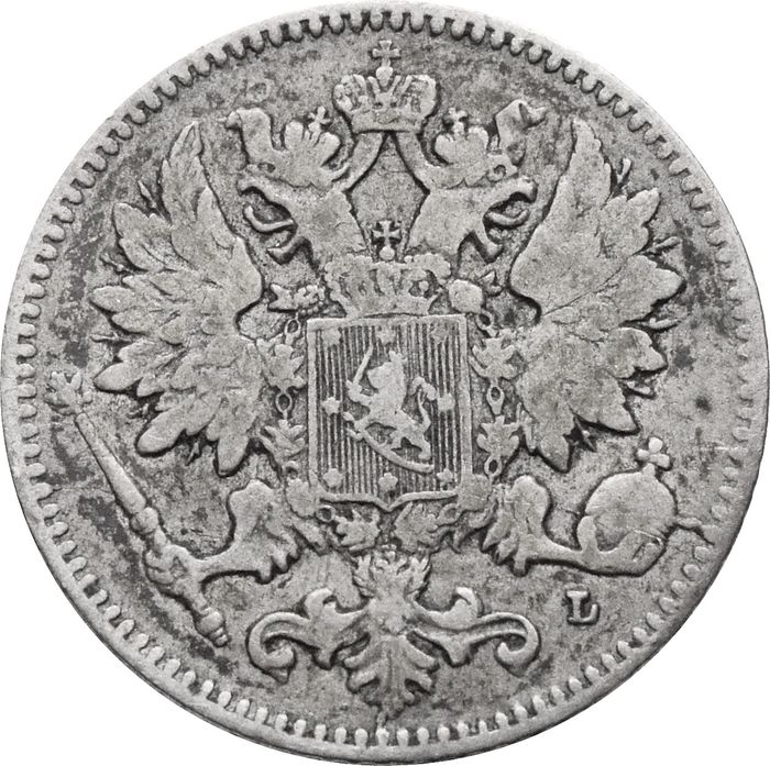 25 пенни (pennia) 1901 L (монета для Финляндии) VF