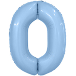 Шар фольгированный Цифра 0 101 см (Голубой)