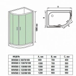 Душевой уголок WeltWasser WW500 С 120/90/189 XL стекло прозрачное/профиль хром матовый