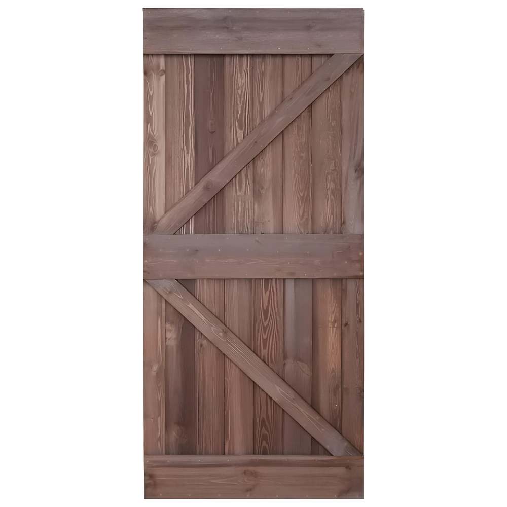 Дверь межкомнатная раздвижная 100х210 см Дези из массива сосны в стиле лофт, амбарная дверь купе для дома и бани, браун