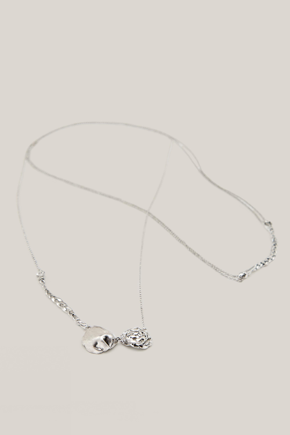 Massimo Dutti Универсальное длинное колье - Limited Edition, серебряный