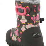 Сапоги утепленные Bogs B-Moc Puff Owls (Серые с розовым)