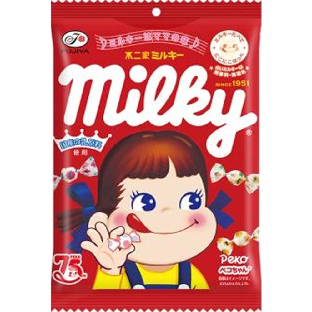 Ириски мягкие сливочные Milky Fujiya, пакет 42 гр. 1/6
