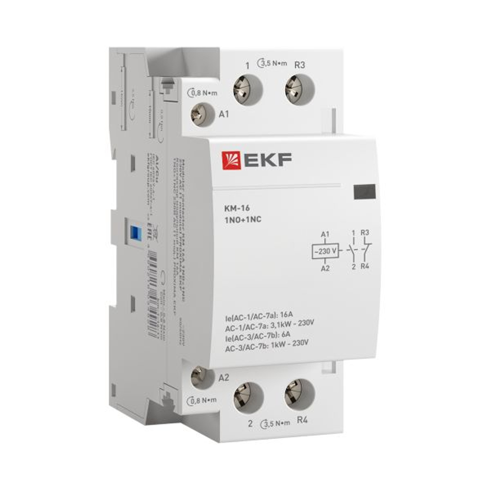 Контактор модульный КМ 16А 1NO+1NC 230В АС (2 мод.) PROXIMA EKF
