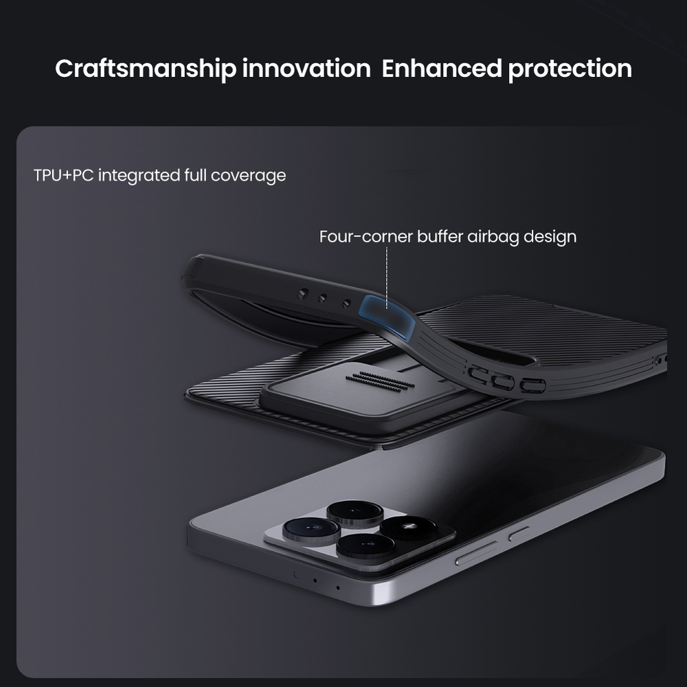 Усиленный чехол с сдвижной шторкой для камеры от Nillkin для Xiaomi 14T, серия CamShield Pro Case