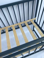 Детская кроватка Малютка 26 Колесо-качалка (серый)