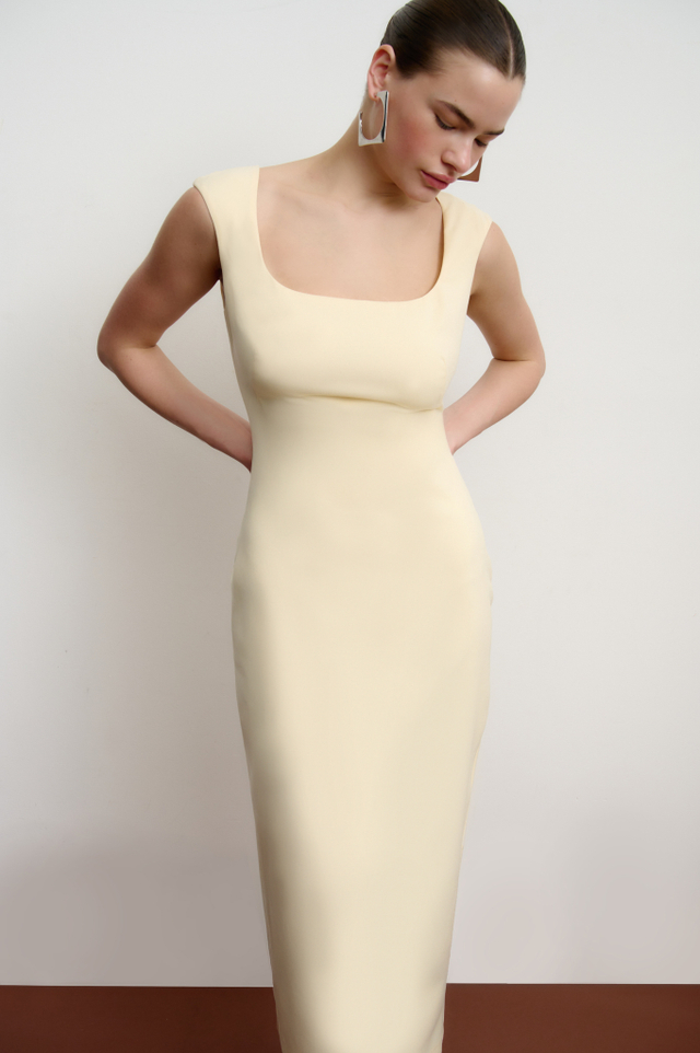 Платье миди из костюмной ткани