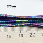 Гематит (имитация), цвет микс, размер 2*3 мм, цена за 102-103 шт (1/2 нити)