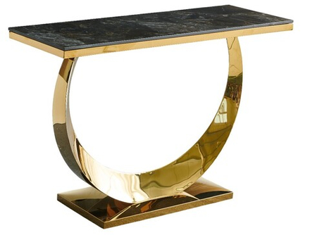 Стол-консоль Ist Casa Прайм, 120х40х78 см, черный мрамор, золотой