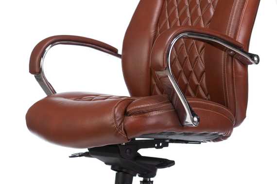 Кресло руководителя Бюрократ T-9924WALNUT светло-коричневый Leather Eichel кожа крестов. металл/дере