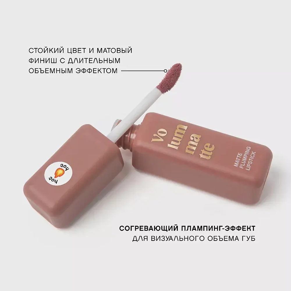 Vivienne Sabo Volummatte Matte Plumping Lipstick Жидкая матовая помада для губ с плампинг-эффектом 02 Нюдовый