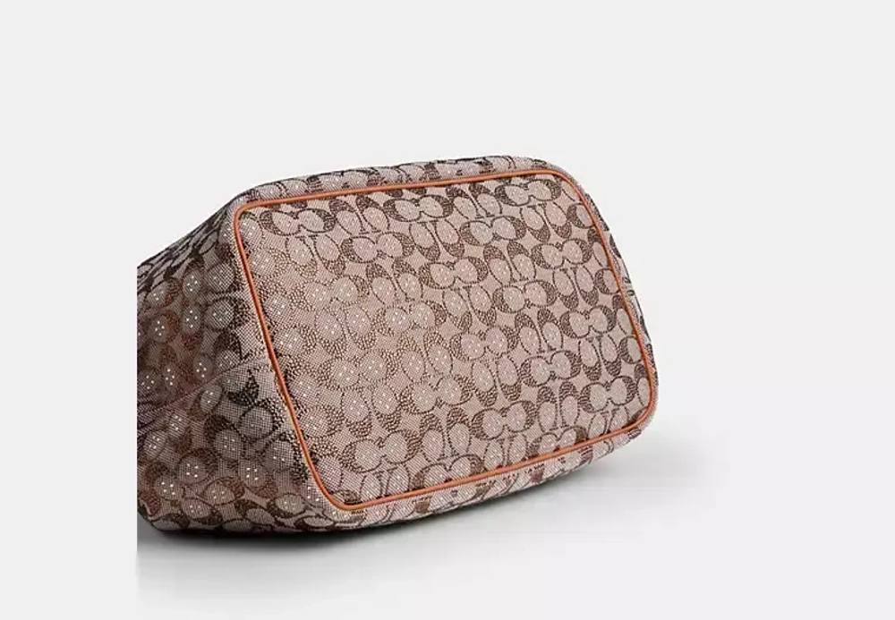 COACH БОЛЬШАЯ СУМКА KISSLOCK, КОРИЧНЕВЫЙ