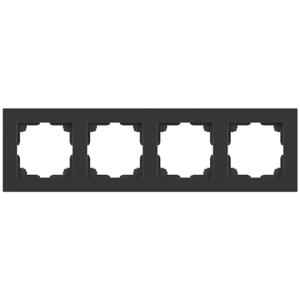 Рамка для розеток и выключателей Intro Accent 6-504-07 на 4 поста, СУ, рафит | Intro